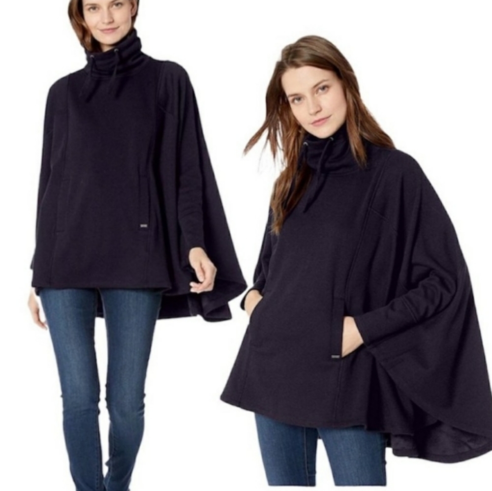UGG Blue Pichot Funnel NECK Poncho